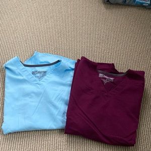 Two Greys Anatomy scrub tops